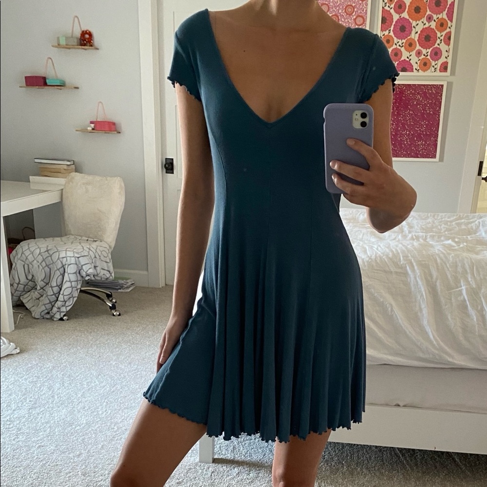 Comfy Teal Swing Dress
